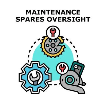 Maintenance spares oversight engineering management process Stock Illustration
