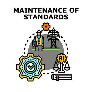 Maintenance of standards concept with engineering and regulation Stock Illustration