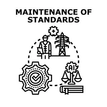 Maintenance of standards concept with engineering and regulation Stock Illustration