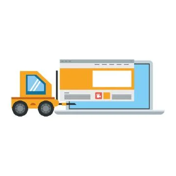 Maintenance support technology web cartoon Illustrazione stock