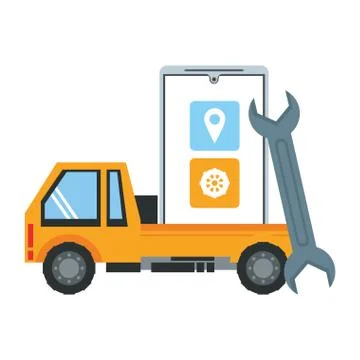 Maintenance support technology web cartoon Stock Illustration