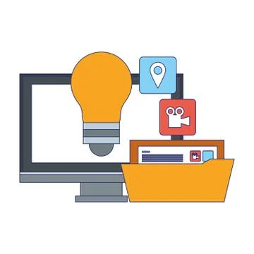 Maintenance support technology web cartoon Stock Illustration