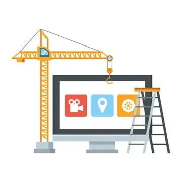 Maintenance support technology web cartoon Stock Illustration