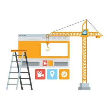 Maintenance support technology web cartoon Stock Illustration