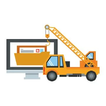 Maintenance support technology web cartoon Stock Illustration
