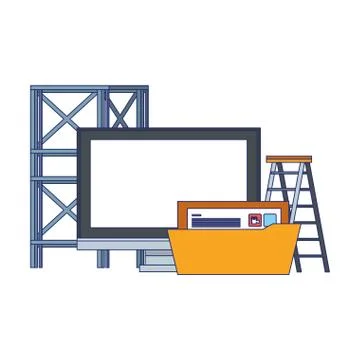 Maintenance support technology web cartoon Stock Illustration