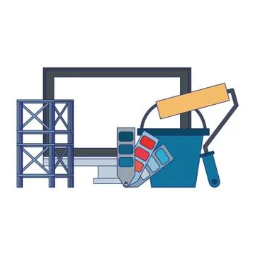 Maintenance support technology web cartoon Stock Illustration