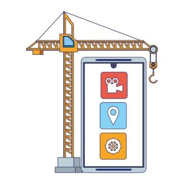 Maintenance support technology web cartoon Stock Illustration