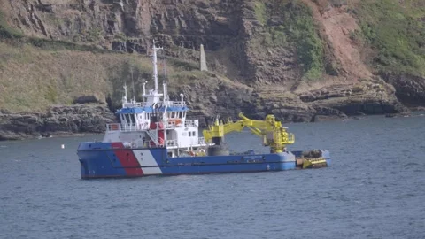 Maintenance Support Vessel. Made to Service, Repair, Maintain Offshore Stock Footage 345102842