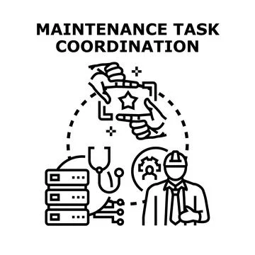 Maintenance task coordination and service management system Stock Illustration