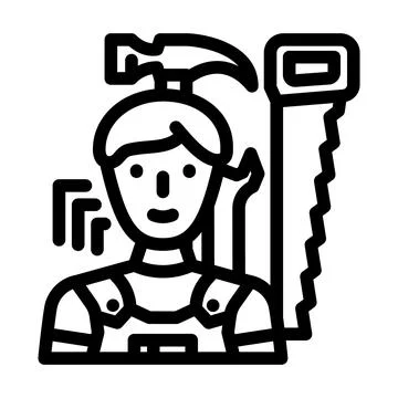 Maintenance technician repair worker line icon vector illustration Stock Illustration