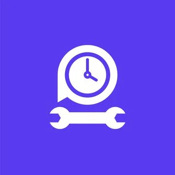 Maintenance time, service vector icon 스톡 일러스트
