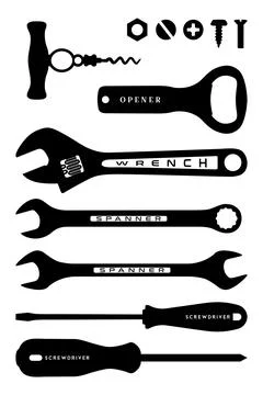 Maintenance Tool Set Stock Illustration