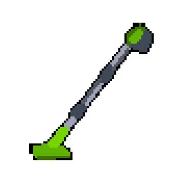 Maintenance tree trimmer pixel art vector illustration Stock Illustration