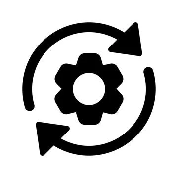 Maintenance, update device, data processing icon. Stock Illustration