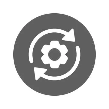 Maintenance, update device, data processing icon. Stock Illustration