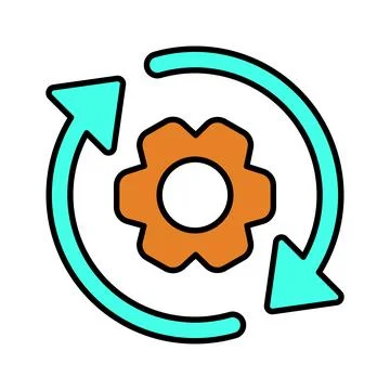 Maintenance, update device, data processing icon. Stock Illustration