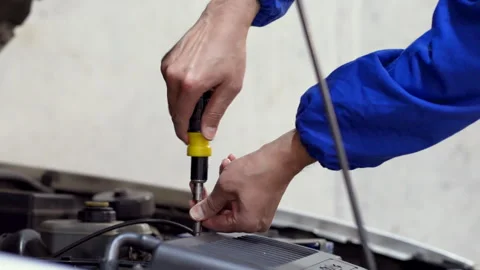 Maintenance vehicle machine inspection Video stock 300856074