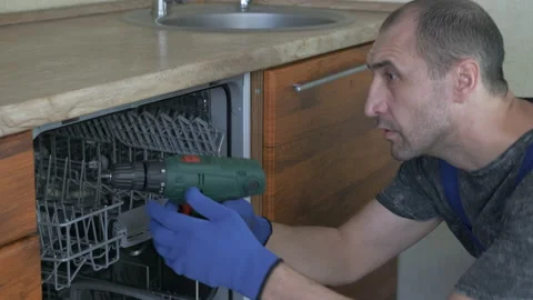 Maintenance of the washing machine. Stock Footage 144955907