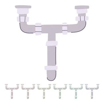 Maintenance waste drain trap vector cartoon graphic Stock Illustration