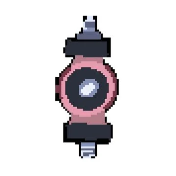 Maintenance water circulation pump pixel art vector illustration Stock Illustration