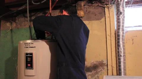 Maintenance on WaterHeater-1 Video stock 44861284