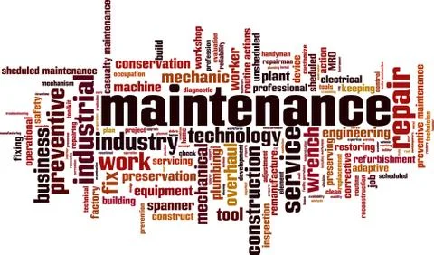 Maintenance word cloud Stock Illustration