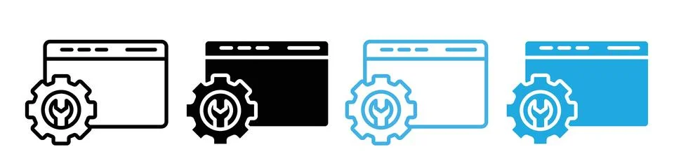 Maintenance Work and Technical Support Icon with Industrial Wrench Tool Illustrazione stock