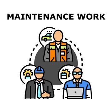 Maintenance work occupations and professional service team Stockillustratie