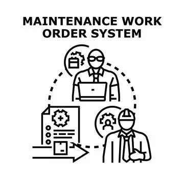 Maintenance work order system managing tasks process イラスト素材