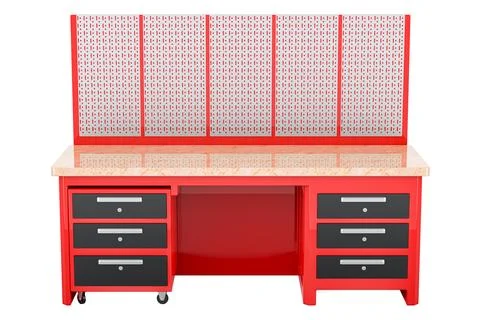 Maintenance Work Table, front view, 3D rendering Stock Illustration