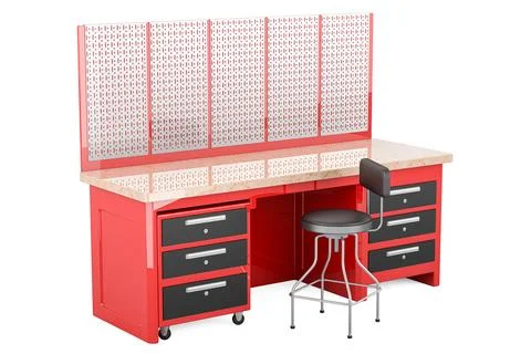 Maintenance Work Table, maintenance work bench table, 3D rendering Illustrazione stock