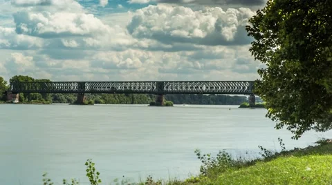 Mainz Bridge (timelapse) Stock Footage 43039166