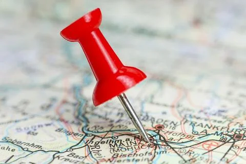Mainz, Germany pin on map Stock Photos