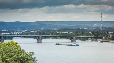 Mainz - Rhein (timelapse) Vídeos de archivo 43642041
