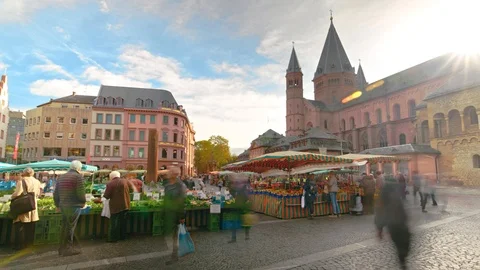 Mainz / Timelapse Market  Видео 124642245