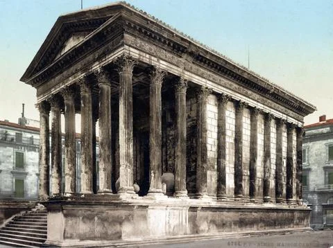 Maison Carree, Rectangular House, in Nimes, France, is one of the best Stock Photos