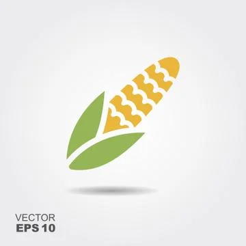Maize, Corn flat icon vector, colorful logo illustration isolated on white Stock Illustration