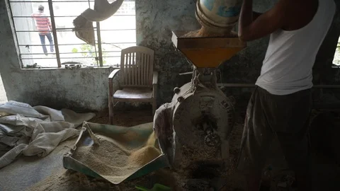 Maize-grinding-machine-cattle-feed-2 Stock Footage 120395967