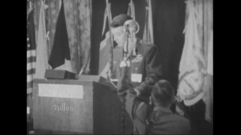 Maj. Gen. Schriever gives presentation on weight limitations in rocket - 1958 Stock Footage 101161418
