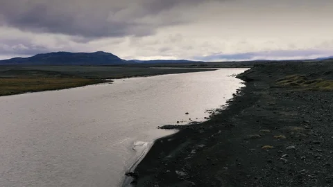 Majestic Aerial Flight Through Epic Iceland Landscape. Stock Footage 116276805
