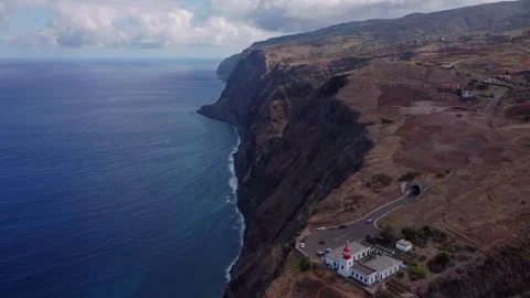 Majestic Cliffs and Atlantic Waves - Ponta do Pargo Stock Footage 296326862