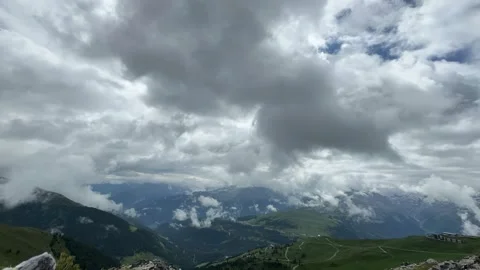 Majestic Clouds Move Over the Austrian Alps: A Summer Timelapse Above Salza.. Stock Footage 336193398