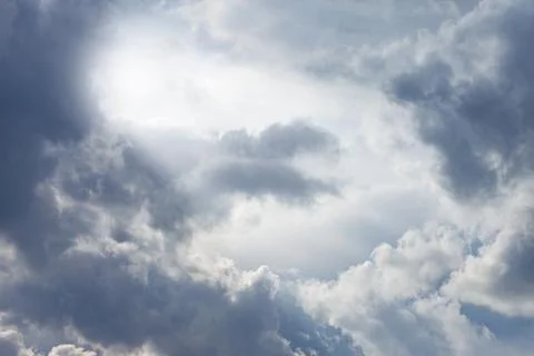Majestic clouds with rays of light Stock Photos