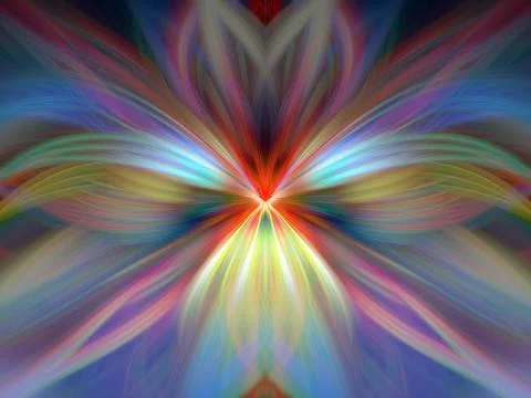 Majestic Colorful Floral fractal neon lights. New Seamless pattern fine art Stock Illustration