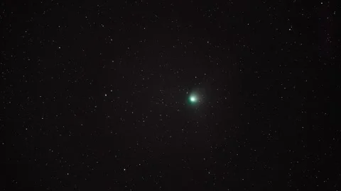 Majestic Comet with Long Tail Streaking Across Starry Night Sky Time-lapse Stock Footage 326706724