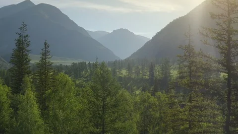 The majestic drone flight over an epic landscape in the highlands. Below, a Stock Footage 120603228