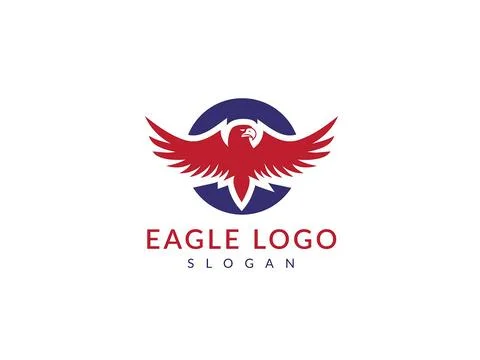 Majestic Eagle Logos red, Captivating Designs for Your Brand.  Stock Illustration