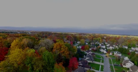 Majestic Fall Landscape from Above - Dramatic Aerial Footage (I) Stock Footage