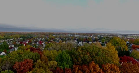 Majestic Fall Landscape from Above - Dramatic Aerial Footage (II) Vídeo Stock 82410093